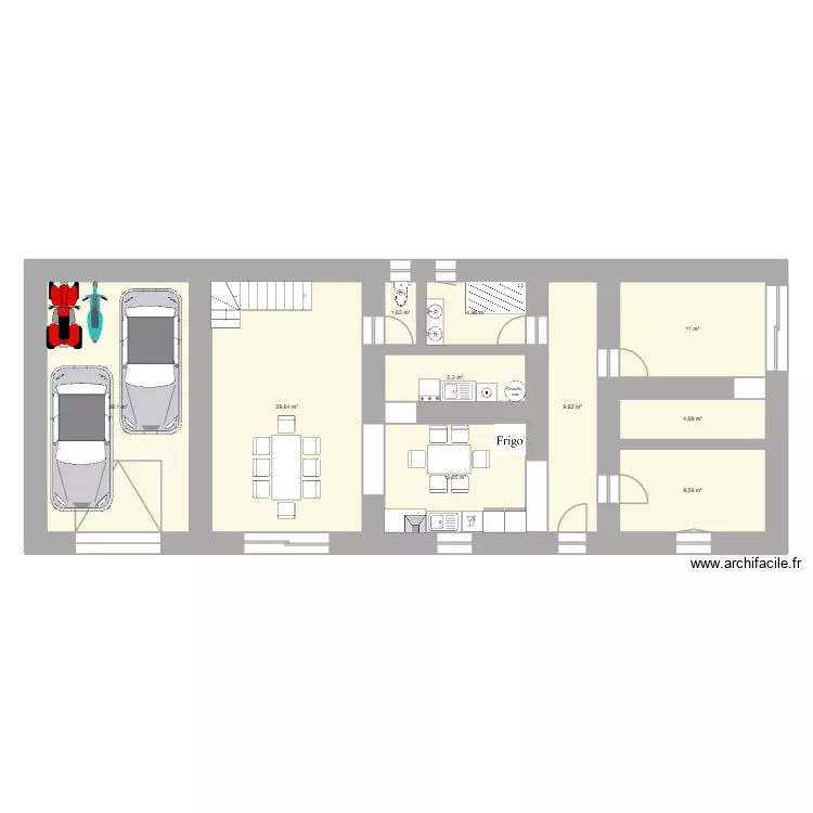 Plan 1. Plan de 10 Pièces et 117 m²
