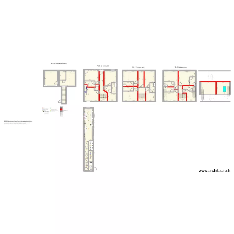 R&eacute;novation 20260308 - cloisons. Plan de 41  et 285 m²