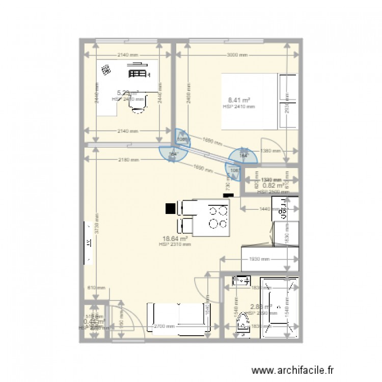 Appartement 02  Modifier A mm. Plan de 0 pièce et 0 m2