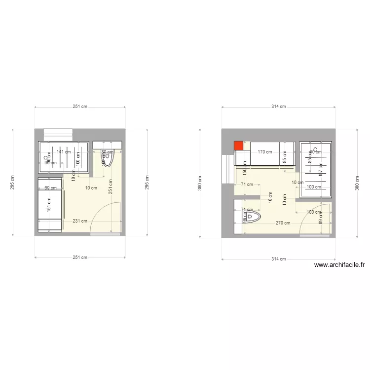 Salles de bains Chassin. Plan de 