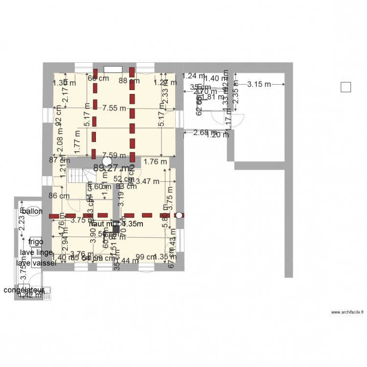 rdc modifié vue ensemble. Plan de 0 pièce et 0 m2