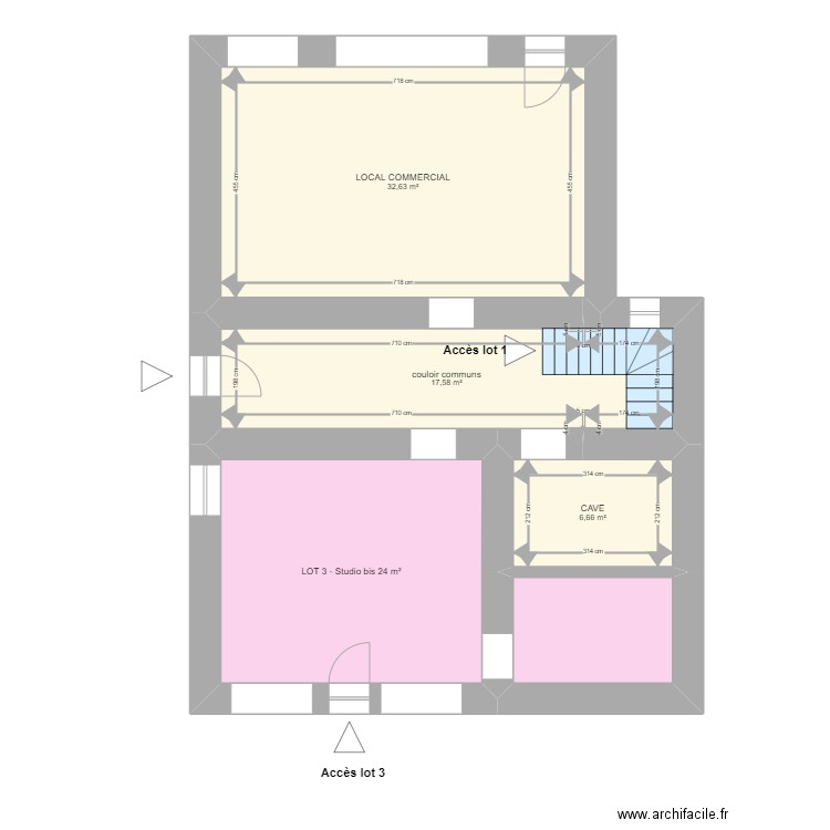 GAUJARD. Plan de 55 pièces et 810 m2