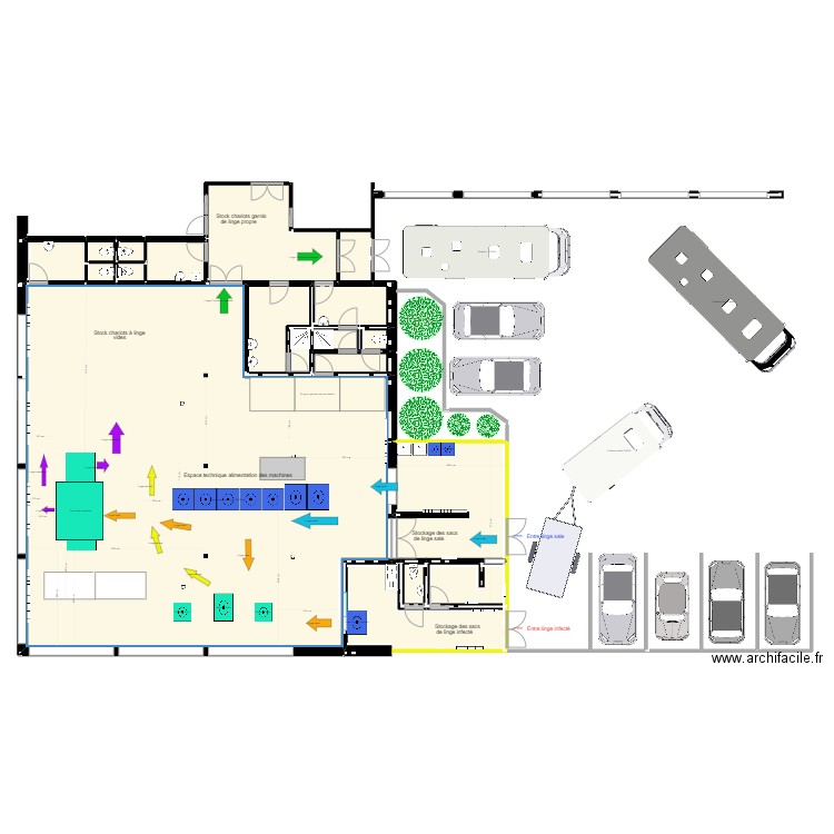buanderie avec nouvelle calandreuse E. Plan de 0 pièce et 0 m2