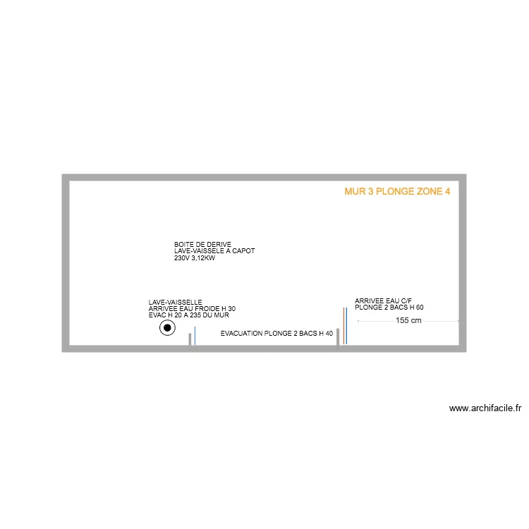 MUR 3 PLONGE ZONE 4. Plan de 