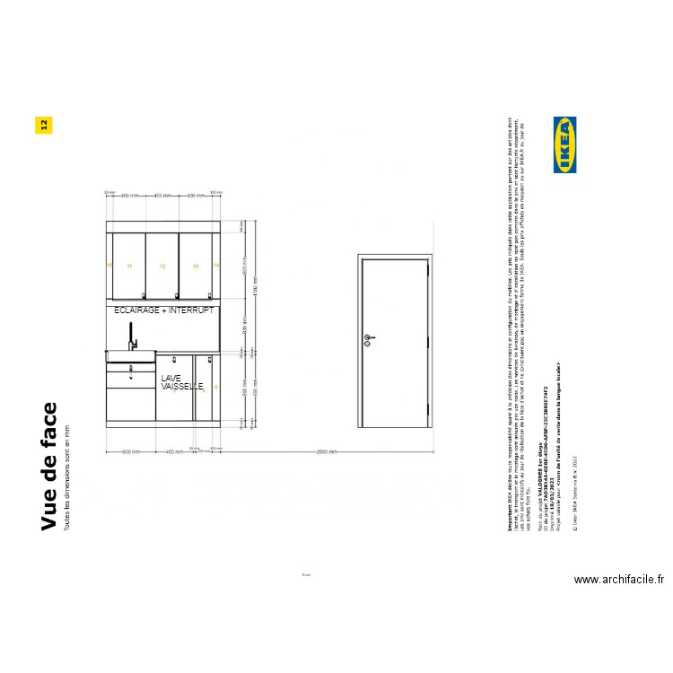 FACADE CUISINE 1. Plan de 0 pièce et 0 m2