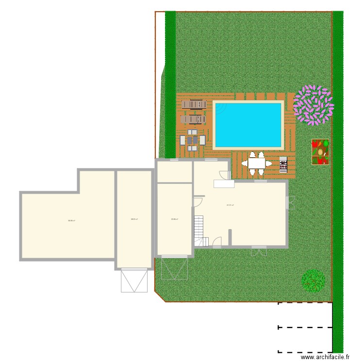 Exemple aménagement jardin 1. Plan de 0 pièce et 0 m2