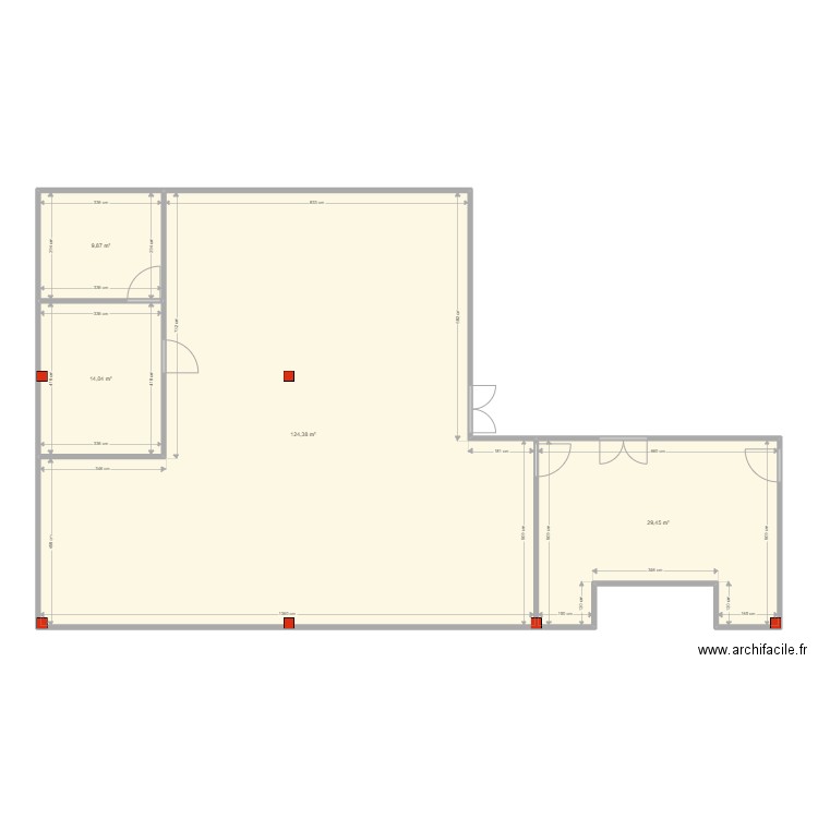 Ecole LVMH - Dimensions. Plan de 4 pièces et 178 m2