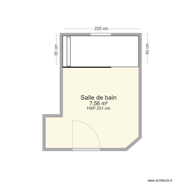 PARPAILLON. Plan de 1 pièce et 8 m2