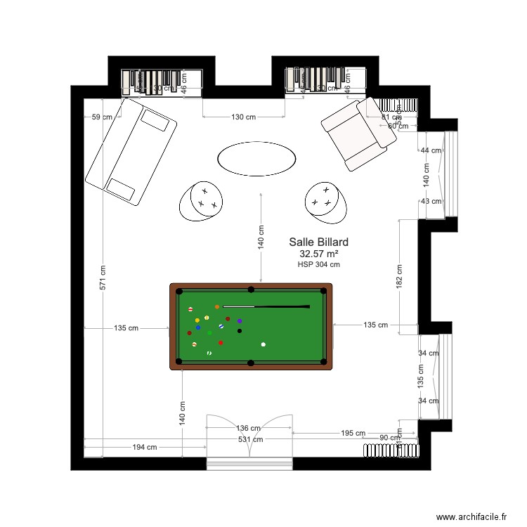 Salle de Billard BICHOT V2. Plan de 0 pièce et 0 m2