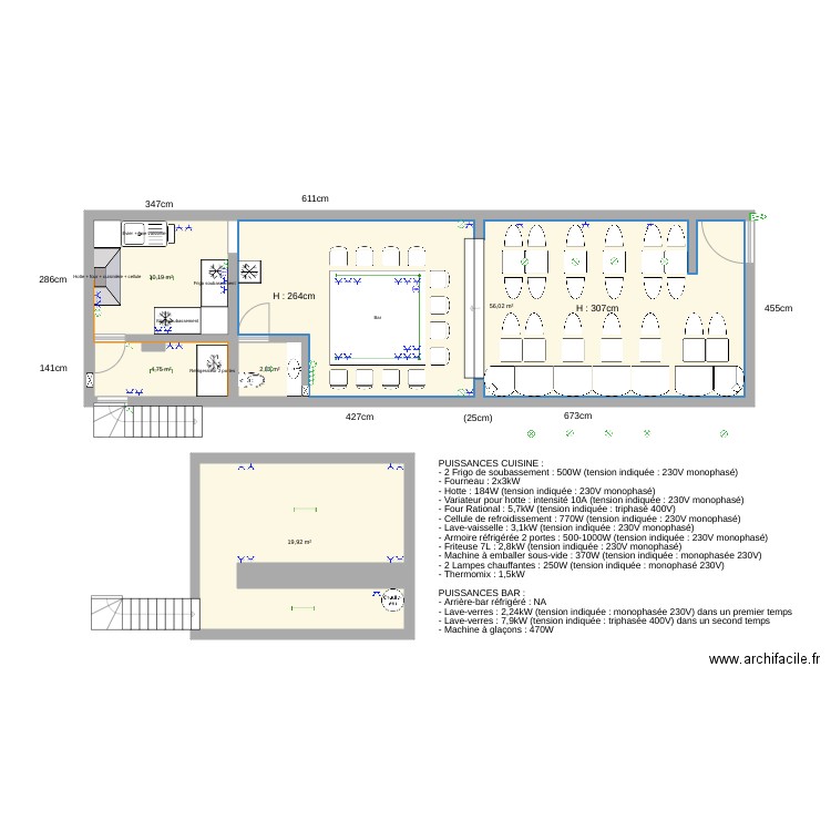 Bar après travaux banquettes. Plan de 0 pièce et 0 m2