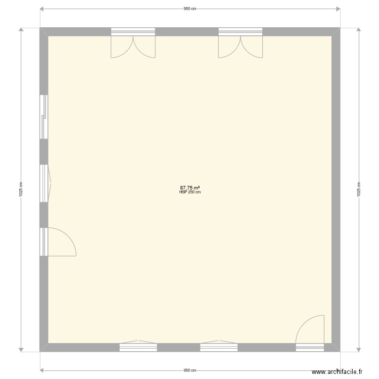plan interieur habitation1. Plan de 1 pièce et 88 m2