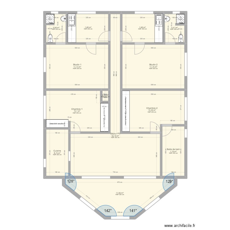 ma rénovation. Plan de 13 pièces et 152 m2