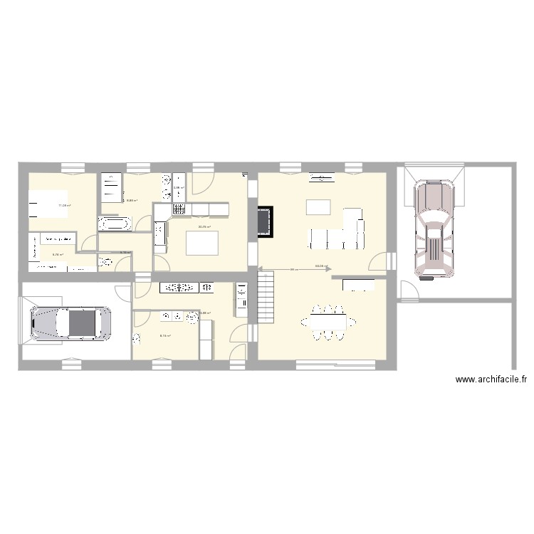 rdc roquebrune version 3. Plan de 0 pièce et 0 m2