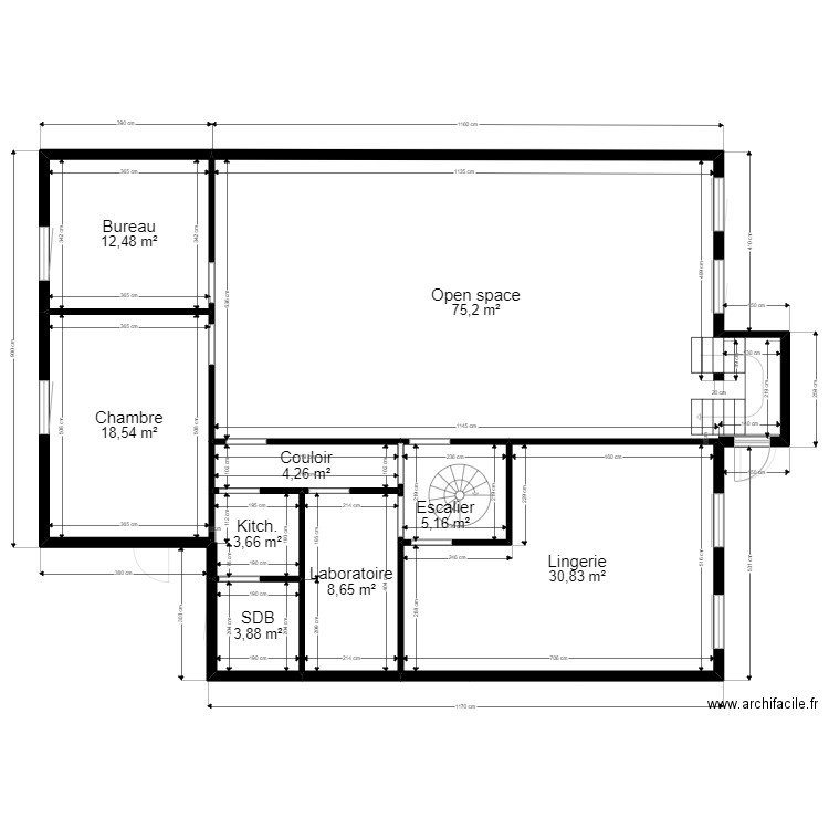 78 TRAPPES 42 LECLERC EXISTANT URBA ArL 180622. Plan de 22 pièces et 323 m2