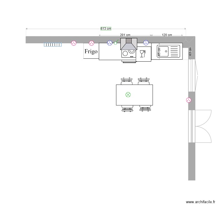 Cuisine RDC8. Plan de 0 pièce et 0 m2