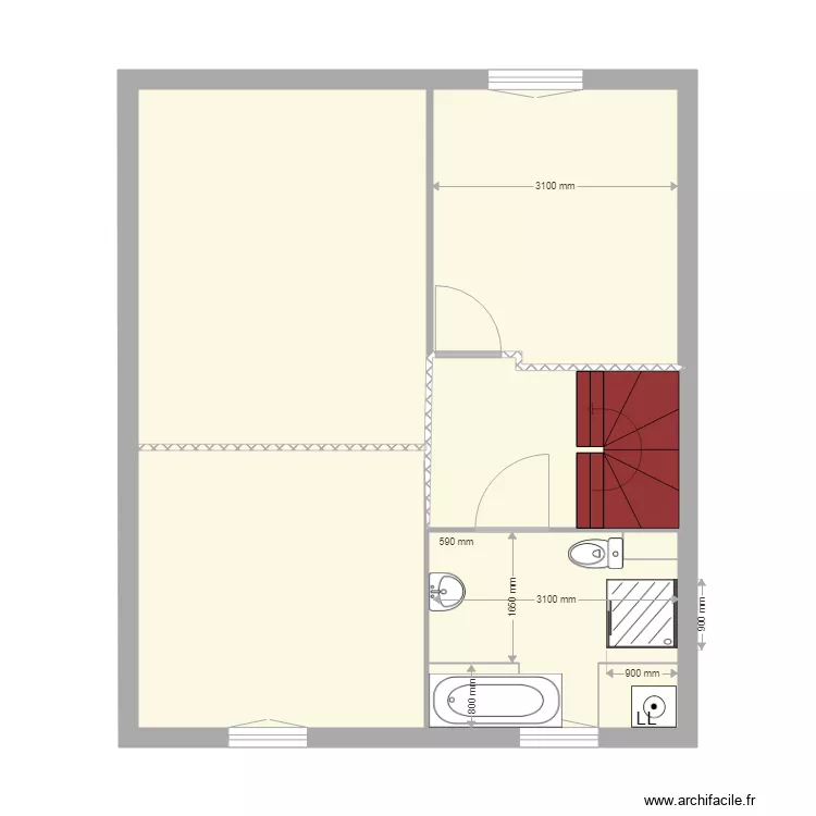 Plan Lot 9 Charlotte R+1. Plan de Plan Lot 9 Charlotte R+1. Plan de