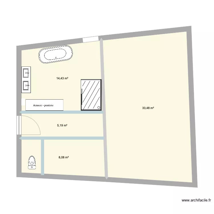 Comble chambre sdb 3. Plan de 