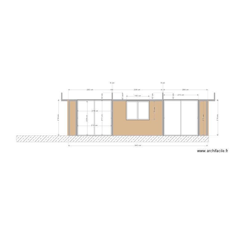 Facade Véranda avec fenêtre 25 janvier. Plan de 4 pièces et 12 m2