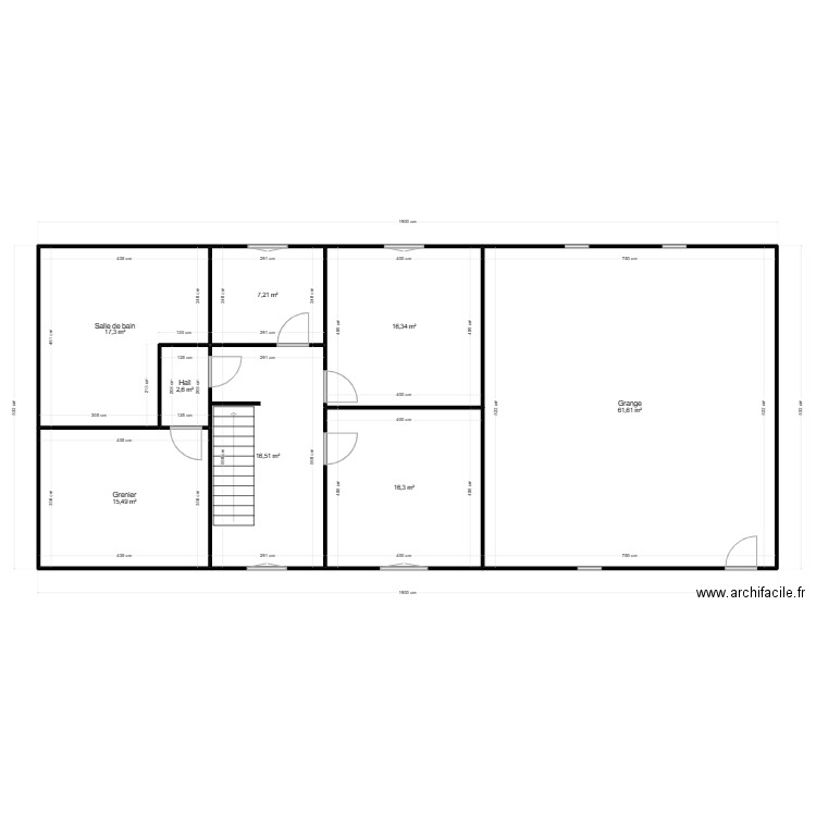 Cobaye  étage. Plan de 8 pièces et 153 m2