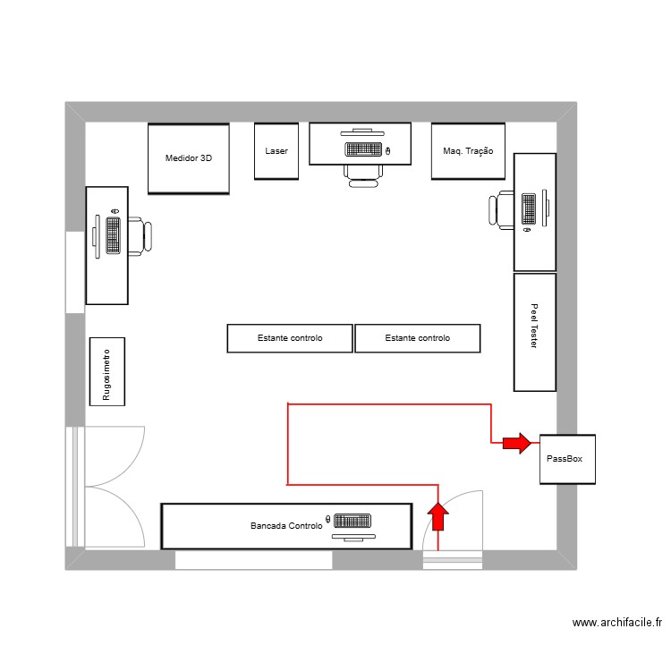 Controlo. Plan de 1 pièce et 36 m2