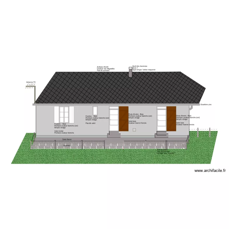 PLAN FACADE - AVANT TX - 1. Plan de 