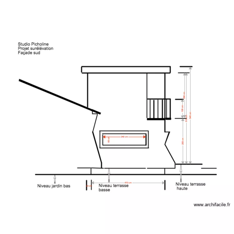 Studio Picholine Projet sur&eacute;l&eacute;vation Fa&ccedil;ade Sud 02 18 2. Plan de 