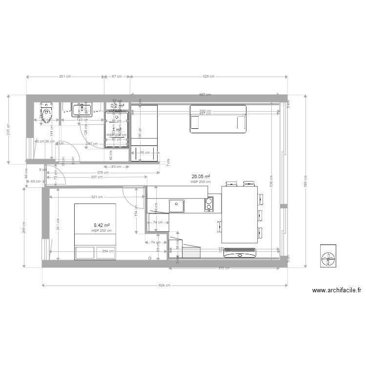 mon appartement T2 V3. Plan de 0 pièce et 0 m2
