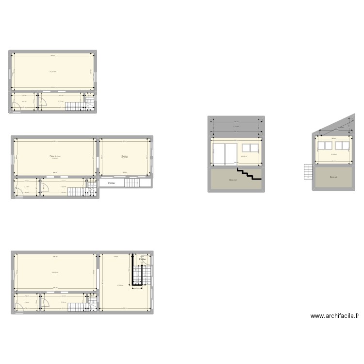 RIGNAULT BONNEFOND. Plan de 21 pièces et 227 m2