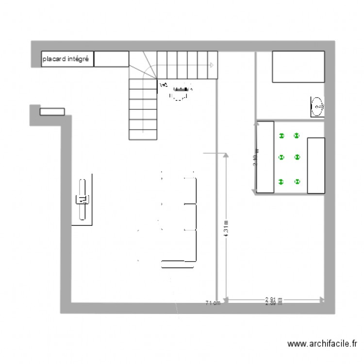 studio. Plan de 0 pièce et 0 m2