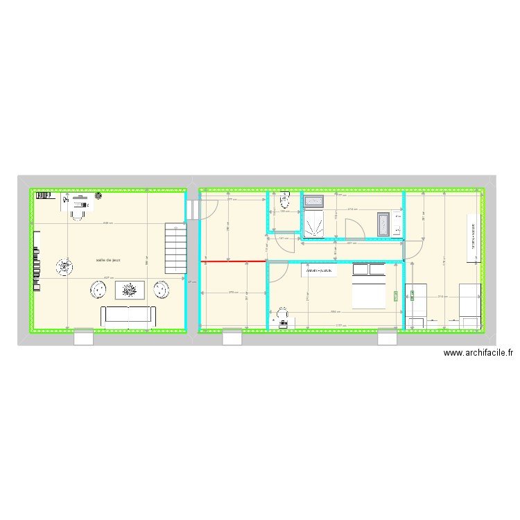 Plan combles. Plan de 2 pièces et 109 m2