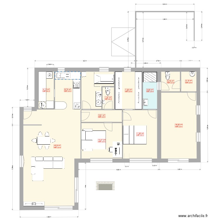 coche_95. Plan de 12 pièces et 116 m2