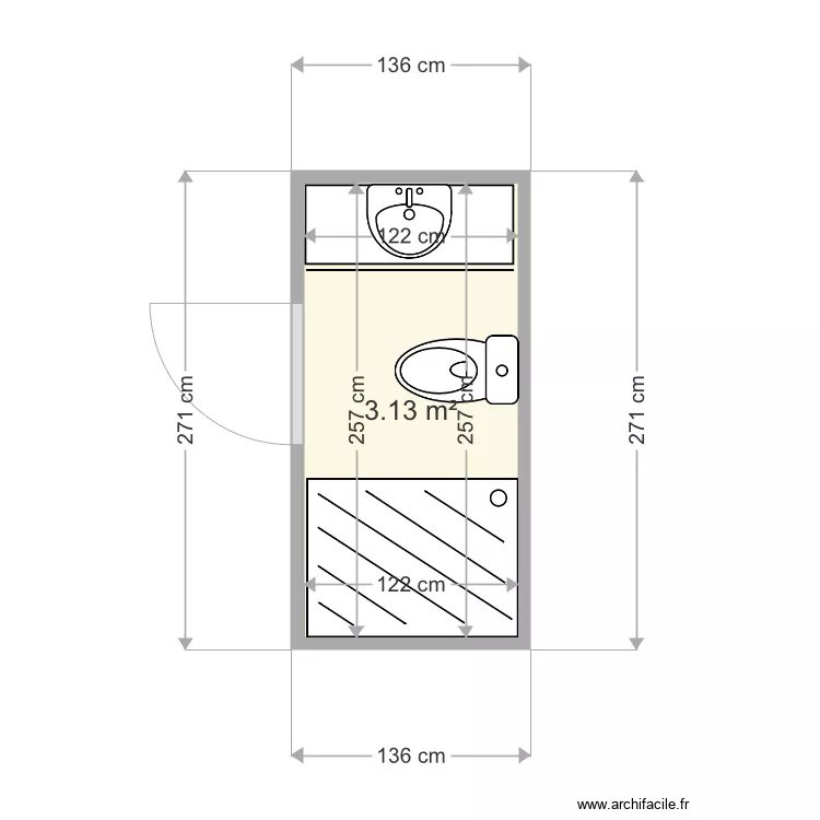 Bathroom Liam. Plan de 