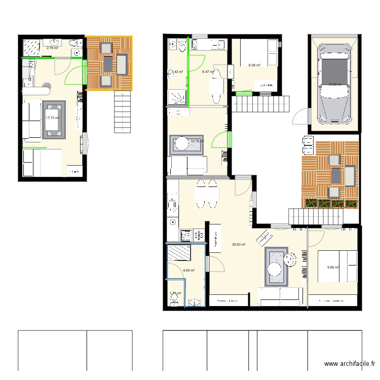 aubervilliers reaménagement OPTION 2. Plan de 0 pièce et 0 m2