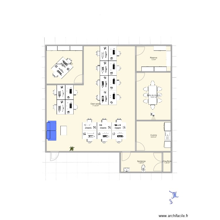 Bureaux Le Havre. Plan de 0 pièce et 0 m2