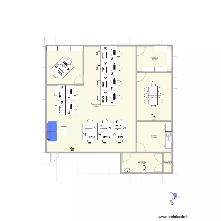 Bureaux Le Havre. Plan de 