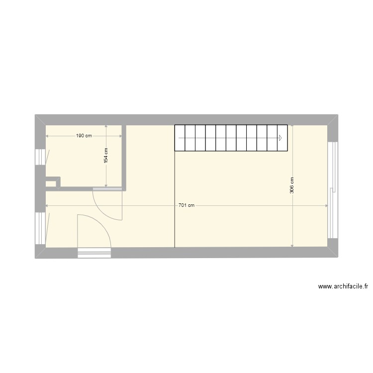 La LISCIA 3. Plan de 1 pièce et 21 m2