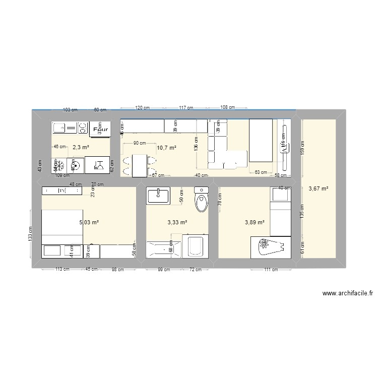 plan d appertement. Plan de 6 pièces et 29 m2