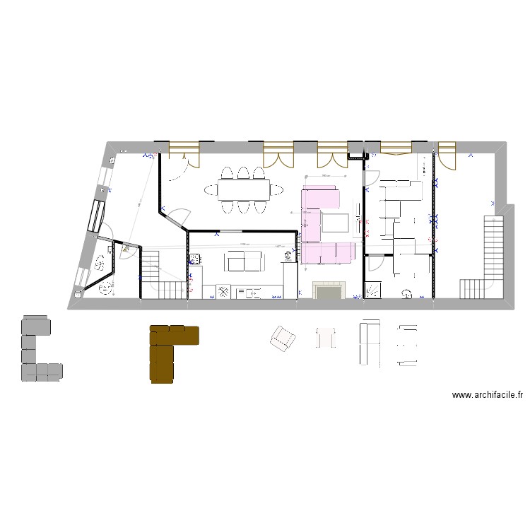 Maison Projet ELEC mesure. Plan de 26 pièces et 248 m2