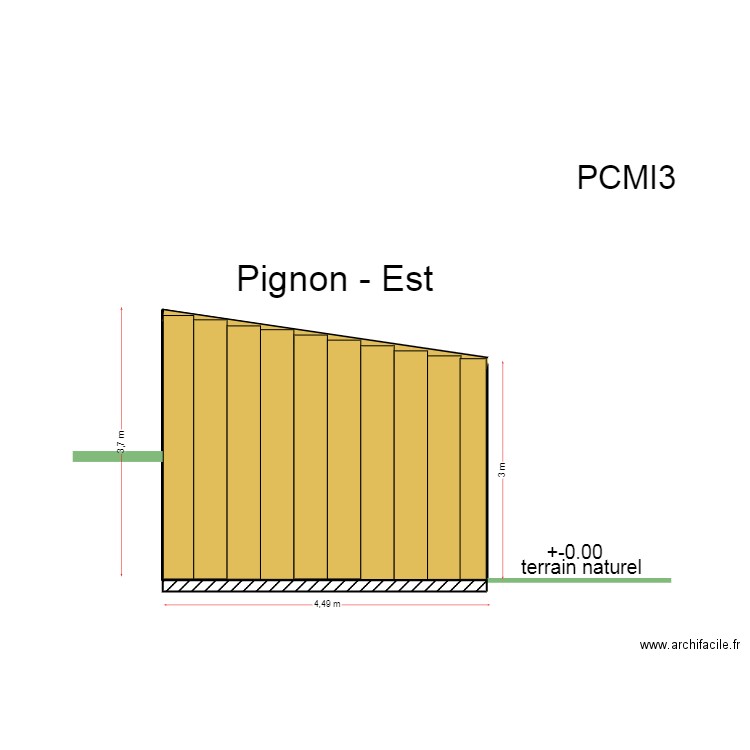 cpoe. Plan de 1 pièce et 14 m2