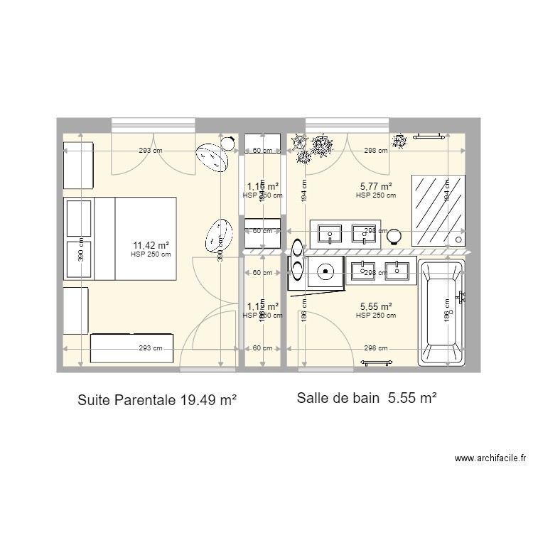 SuitP20etSDB5. Plan de 0 pièce et 0 m2