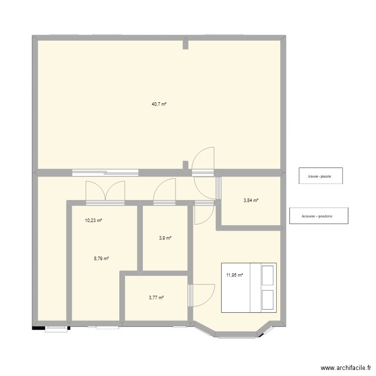 ORIGINAL. Plan de 7 pièces et 83 m2