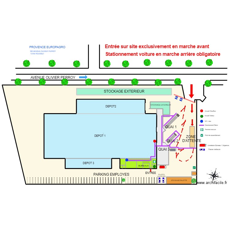 PEA 8 POIDS LOURD FR2. Plan de 28 pièces et 1810 m2