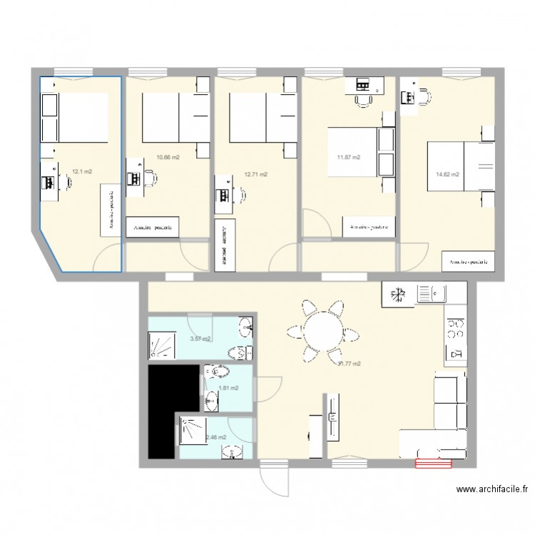 107 m2 28M AMENAGEMENT. Plan de 0 pièce et 0 m2