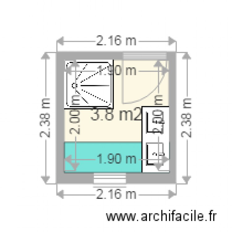 sdb etage sous pente. Plan de 0 pièce et 0 m2