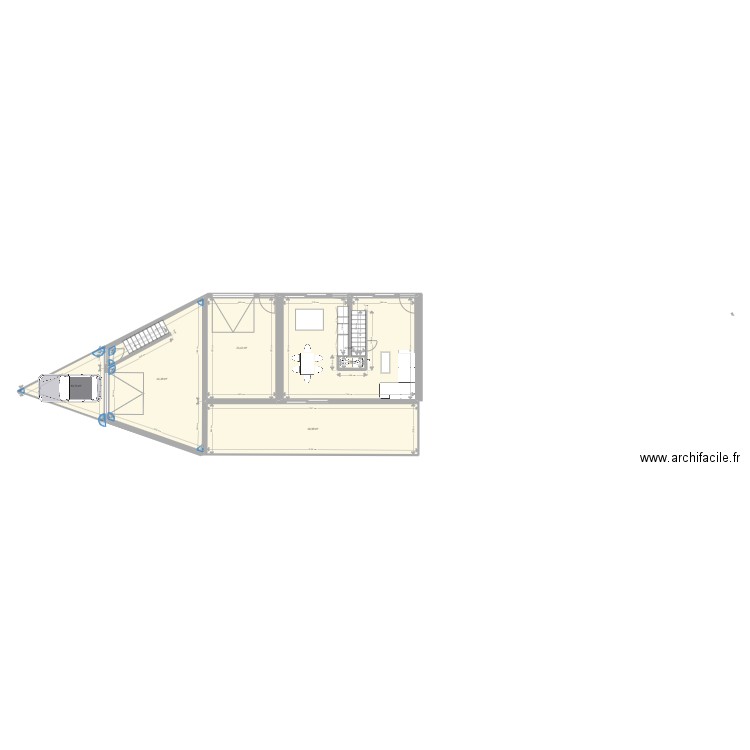 Plan 1 Ker verh avec garage coté. Plan de 15 pièces et 249 m2