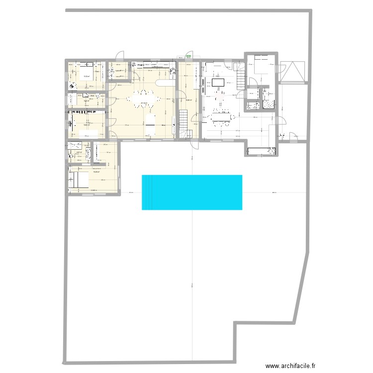 plan maison Rougeret. Plan de 8 pièces et 118 m2