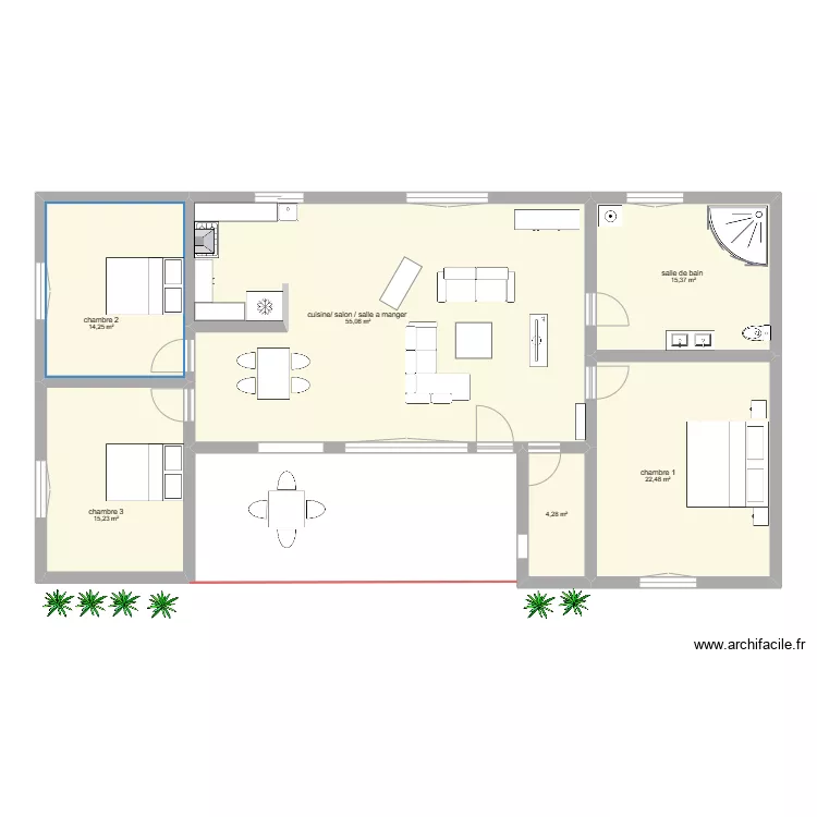 maison cap skirring . Plan de 