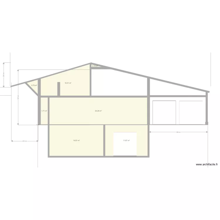 Maison coté Est. Plan de Maison coté Est. Plan de