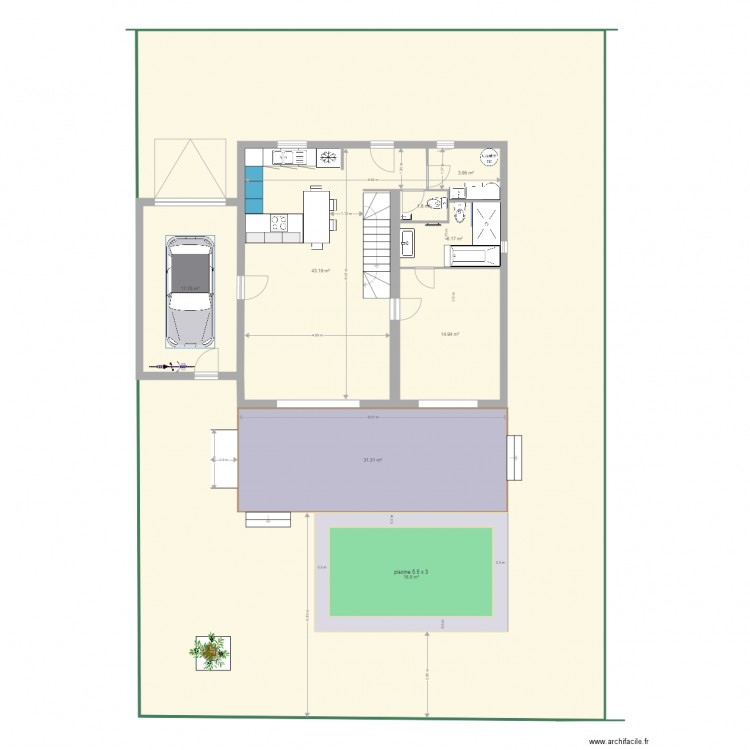 piscine permis. Plan de 0 pièce et 0 m2