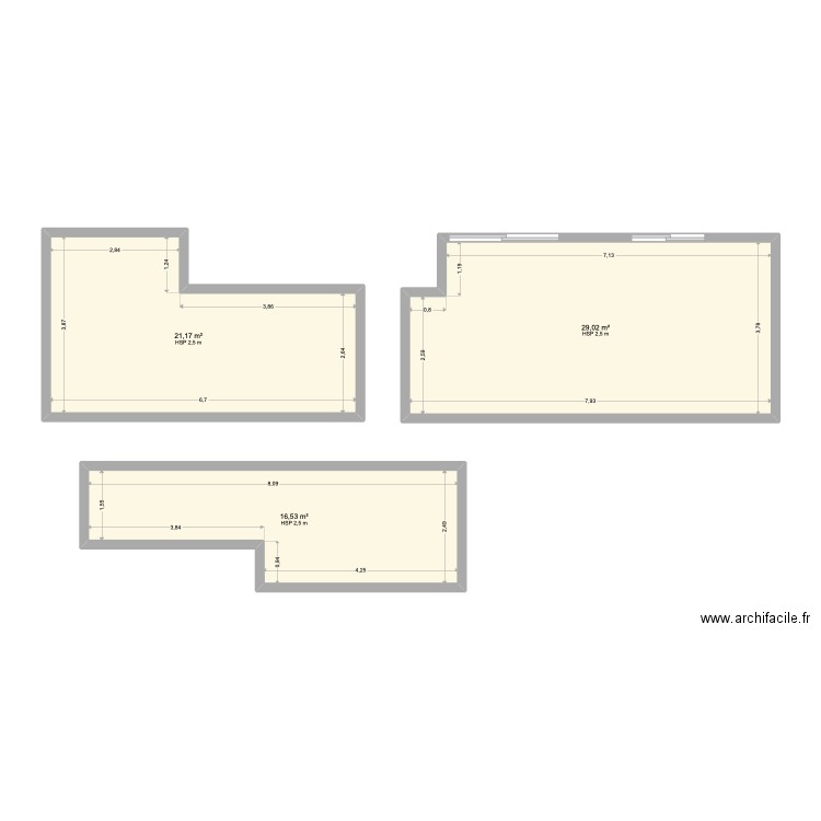 bt d 35 logements. Plan de 3 pièces et 67 m2